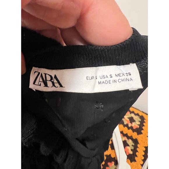 Zara Womens Sheer 3D Floral Cardigan Small Business Casual Semi Formal - Picture 7 of 8